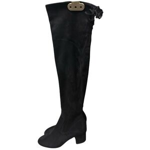 Marc Fisher Black Suede Over-the-Knee Boots Black Size 6